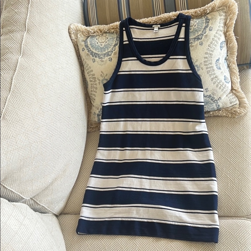 J CREW | blue & white striped dress | small